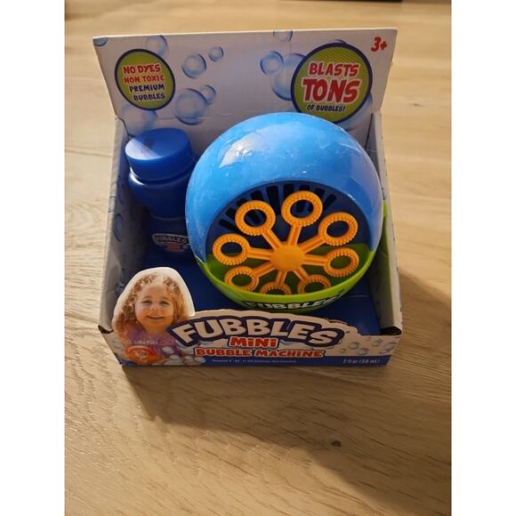 Bubble Machine Fubbles Mini Blower Battery Operated Red Yellow Party Non-Toxic - Picture 1 of 3